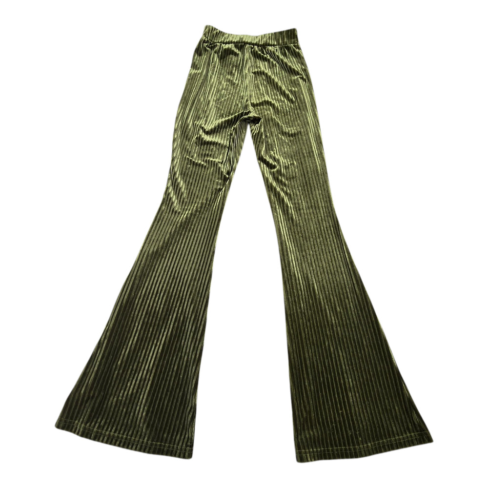 Shein Women's flare bottom pants Small Green valour